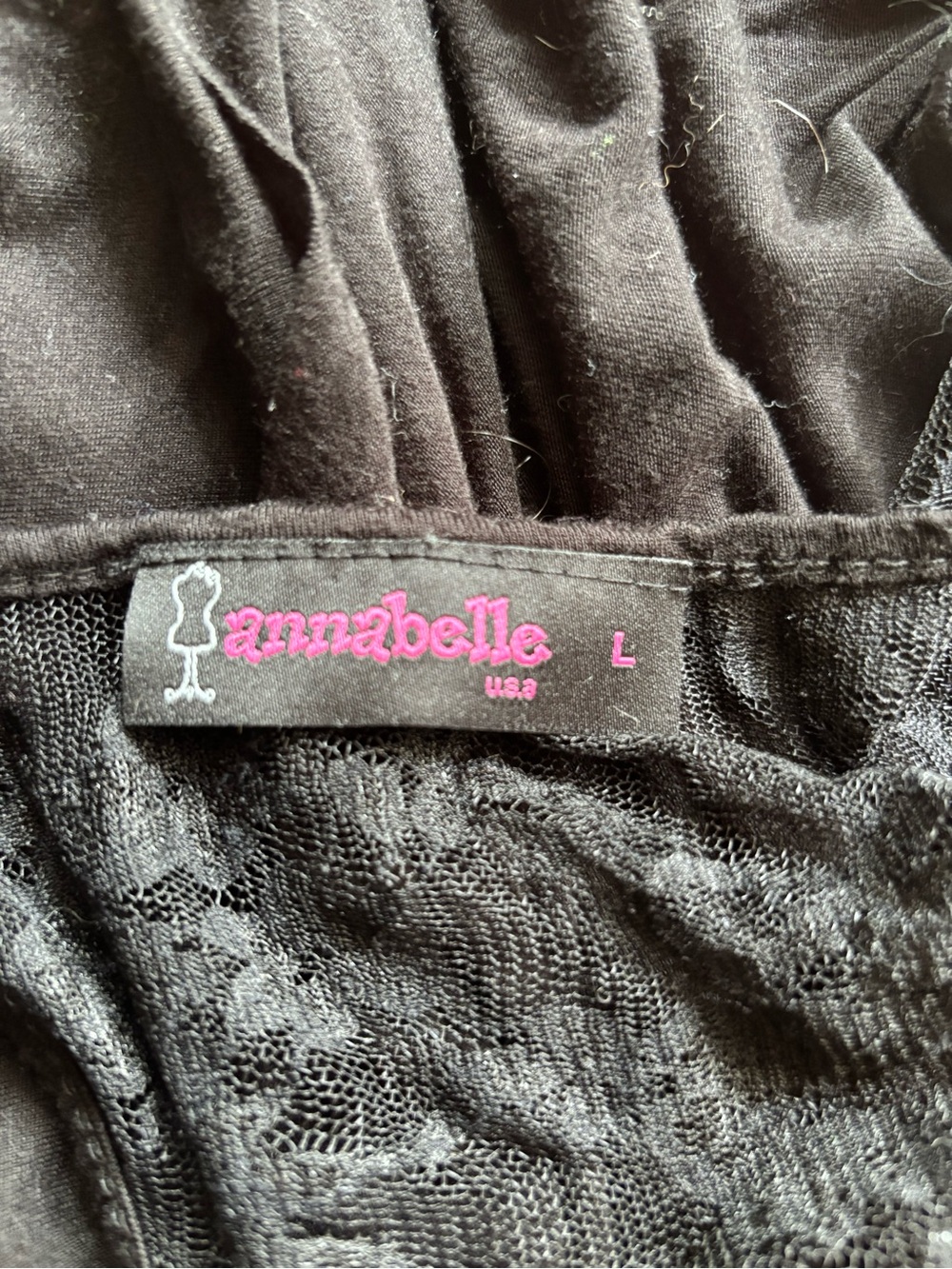 Annabelle Black Lace-Detail Tank Top - Picture 2 of 4